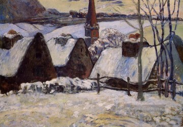  Schnee Malerei - Breton Dorf im Schnee Beitrag Impressionismus Primitivismus Paul Gauguin